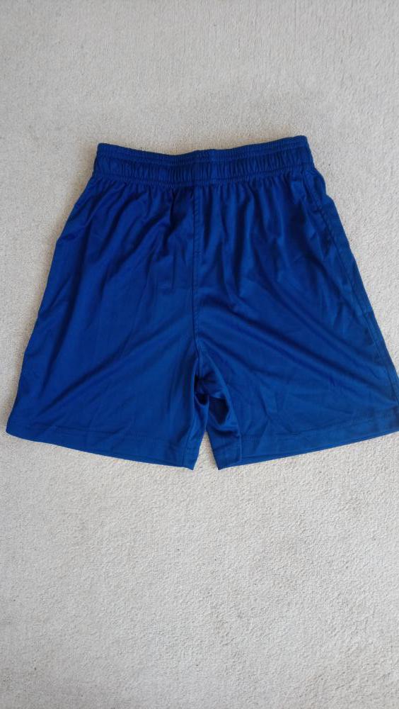 Old school uniform - Navy synthetic sports/pe shorts, plain.
